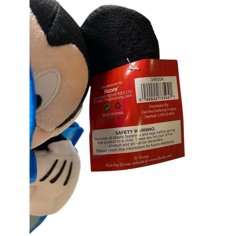 Disney Mickey Mouse Valentine Gift Set Plush Tote Bag Candy Hearts Blue Nwt